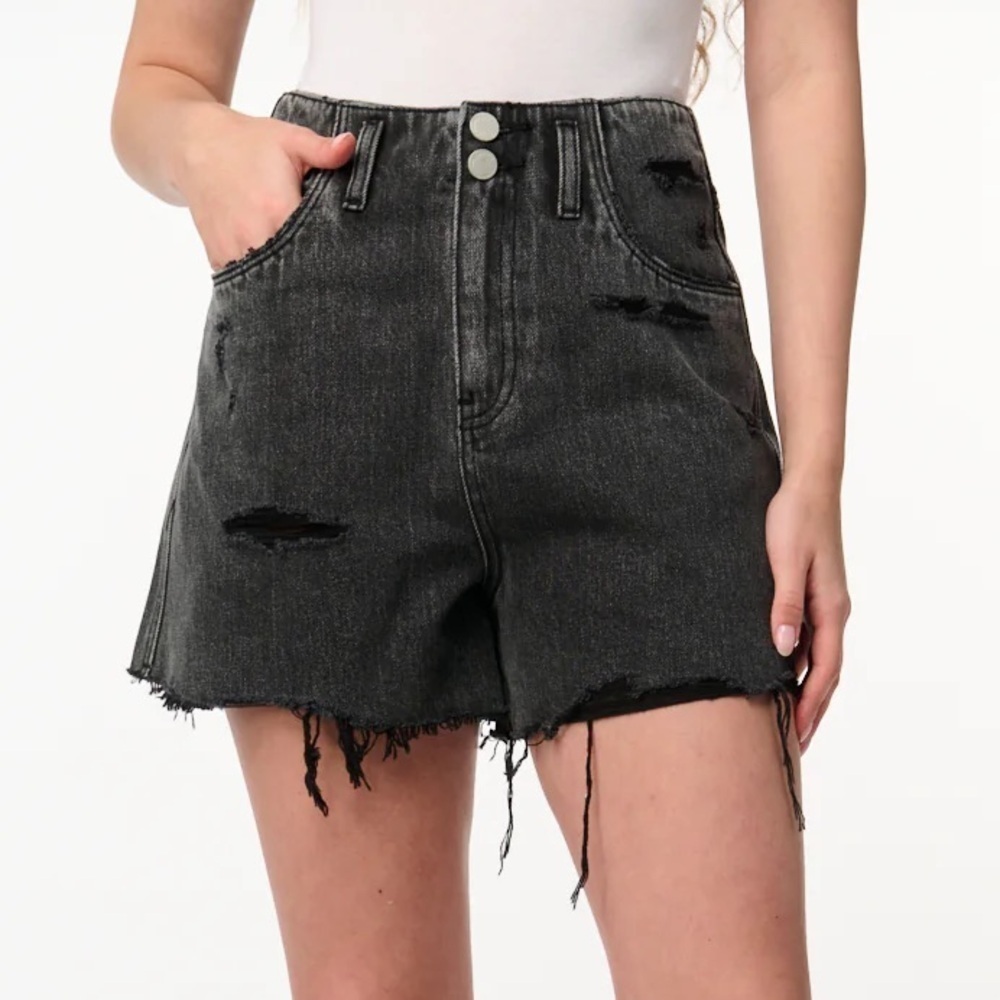 Blanknyc Night Patrol Shorts Distressed Black Size 28 N